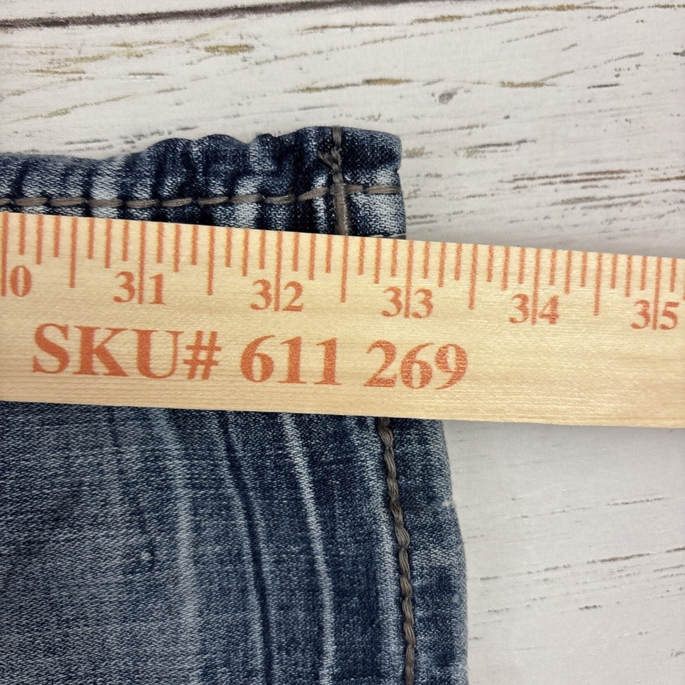 Rock Revival Mens Thick Stitch Jeans Kort Straight Leg Jeans Size 34 (36X33) - Picture 10 of 11